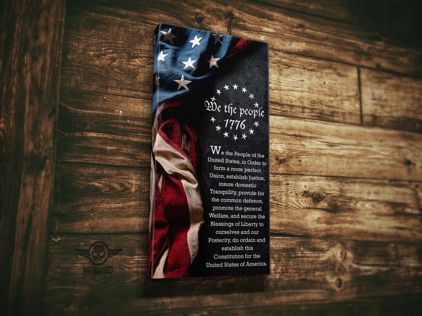 We The People With Flag - Premium Canvas Print