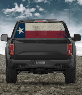 Texas Flag Worn Back Window Decal