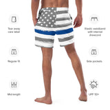 American Flag Thin Blue Line Swim Trunks