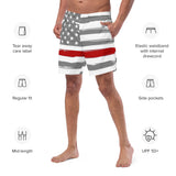 Thin Red Line American Flag Swim Trunks