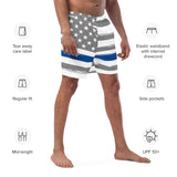 American Flag Thin Blue Line Swim Trunks