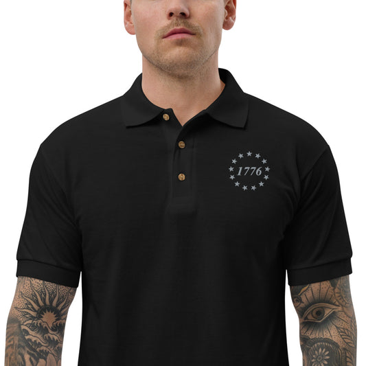 Betsy Ross 1776 Inspired Embroidered Polo Shirt