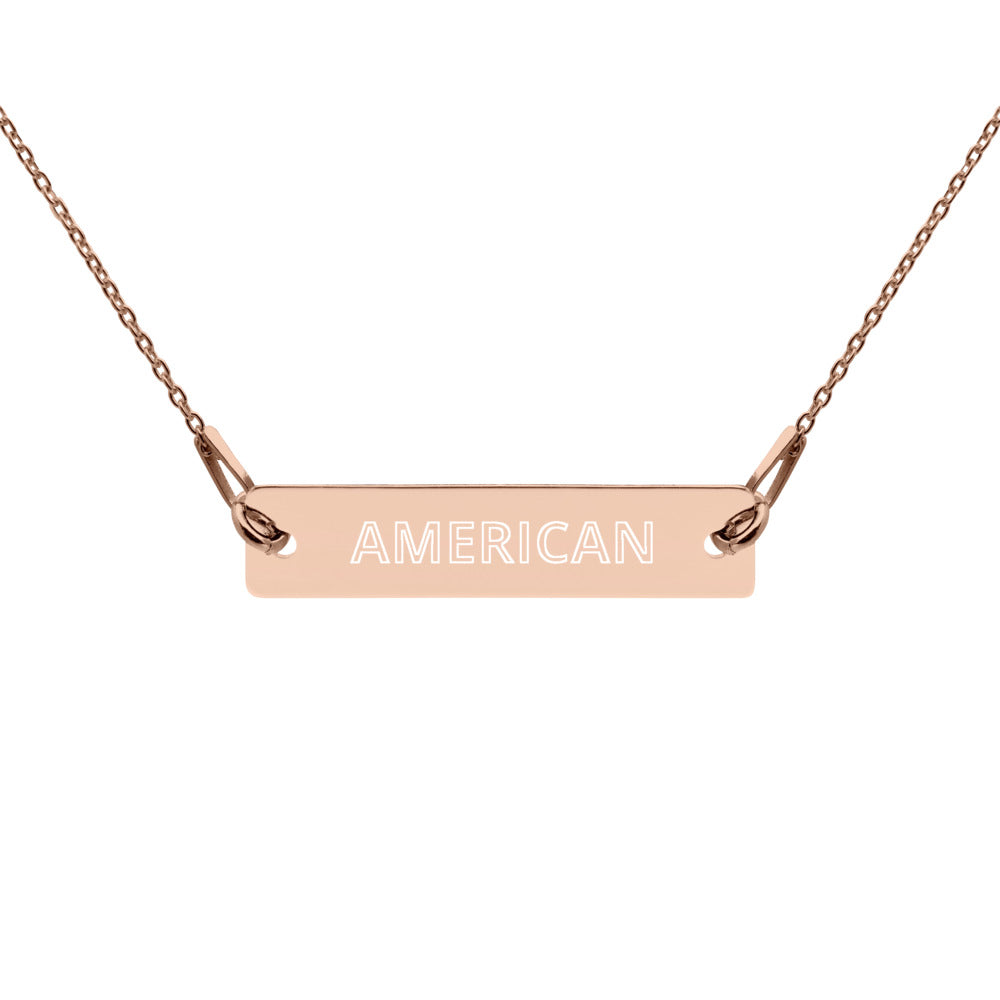 Patriotic Engraved Chain Necklace