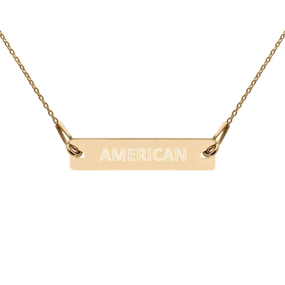 Patriotic Engraved Chain Necklace