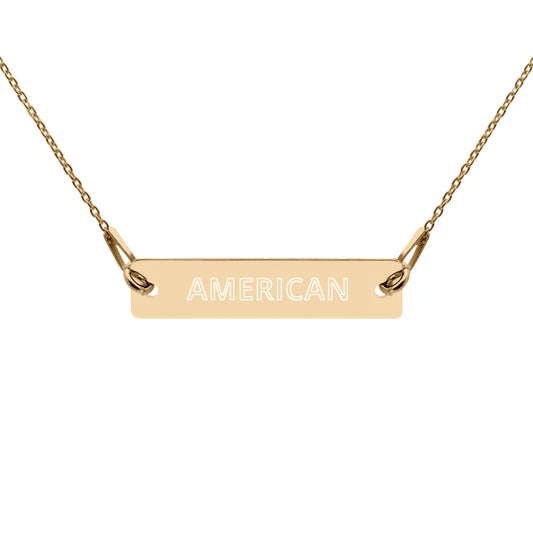 Patriotic Engraved Chain Necklace