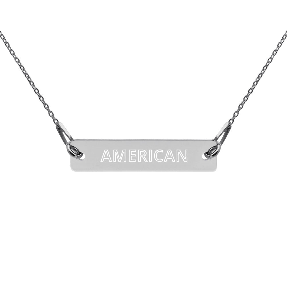 Patriotic Engraved Chain Necklace