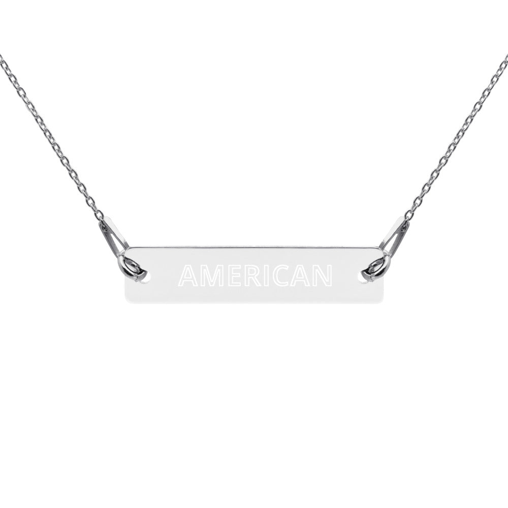 Patriotic Engraved Chain Necklace