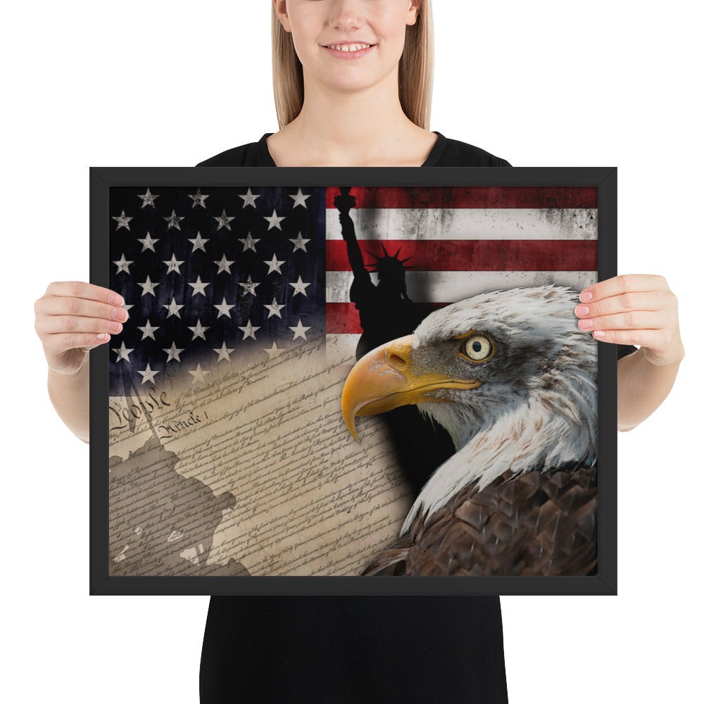 United States Mashup Framed Poster (Various Sizes)