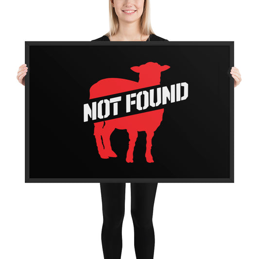 No Sheep in This House - Sheep Not Found Framed Poster