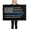 Worn American Flag Thin Blue Line Framed poster