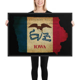 Iowa Flag Constitutional State Framed Poster