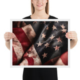 Rugged Worn American Flag Poster