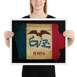 Iowa Flag Constitutional State Framed Poster