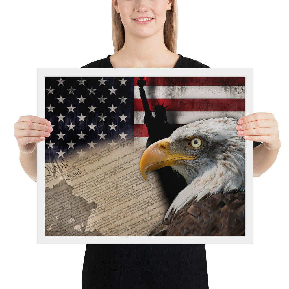 United States Mashup Framed Poster (Various Sizes)