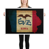 Iowa Flag Constitutional State Framed Poster