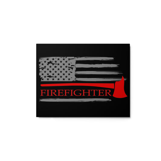 American Flag Firefighter Metal Wall Art