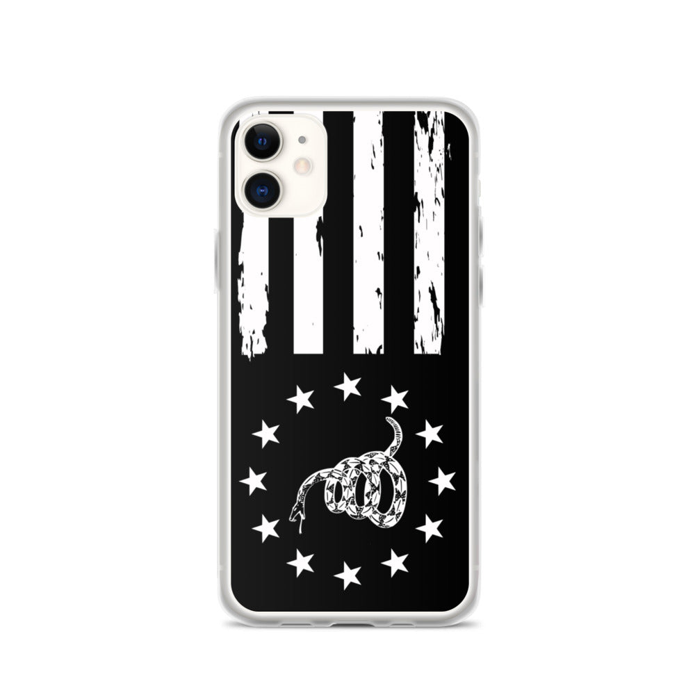 Black and White Gadsden Inspired iPhone Case