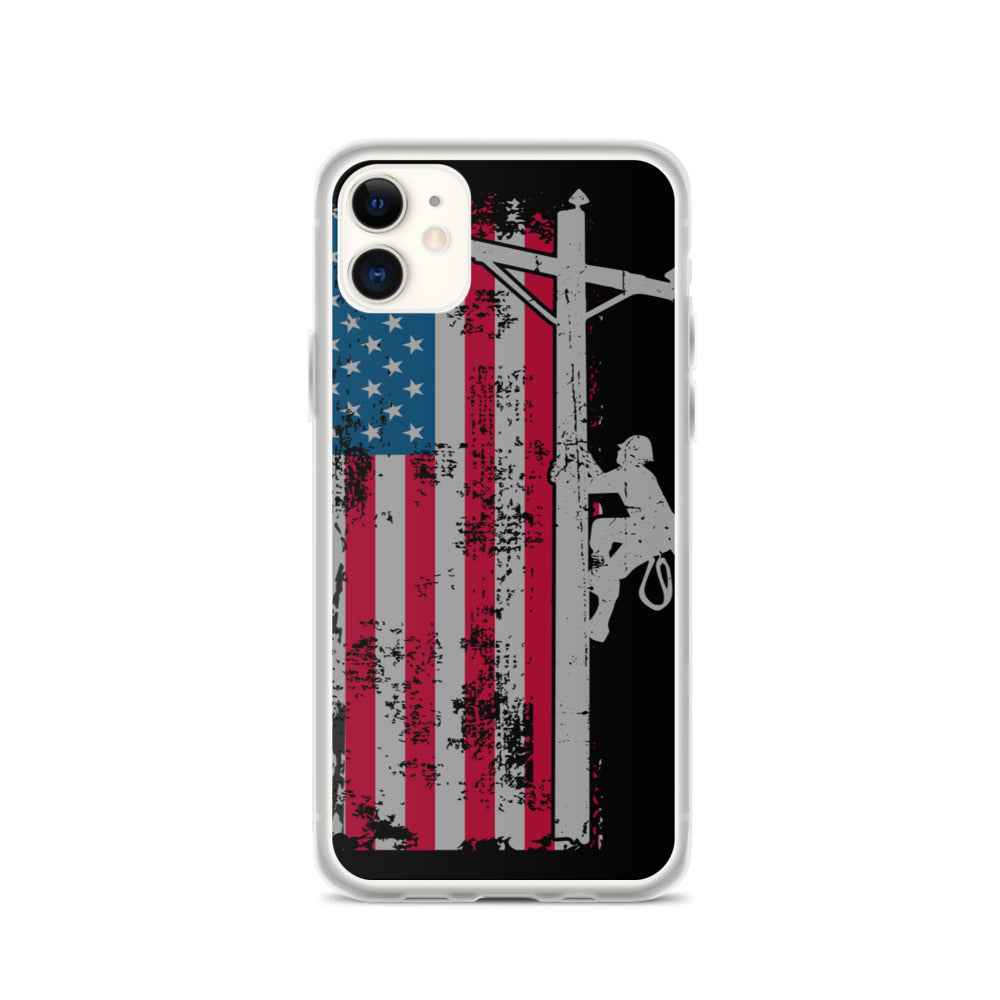 American Flag Lineworker iPhone Case