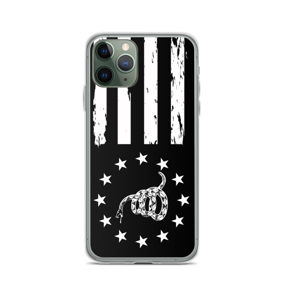 Black and White Gadsden Inspired iPhone Case