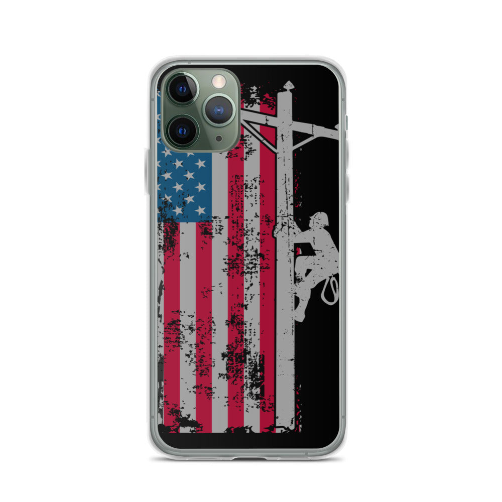 American Flag Lineworker iPhone Case