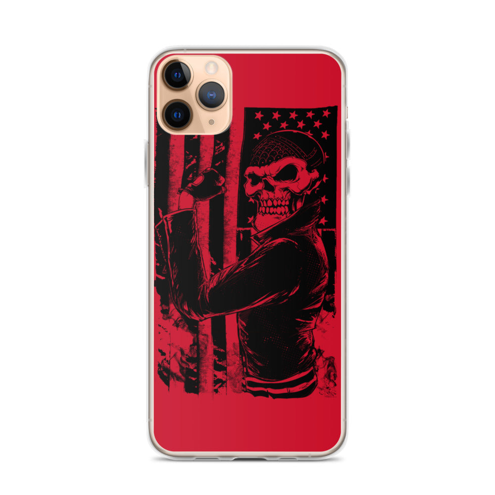 Flexin' Skull American Flag iPhone Case