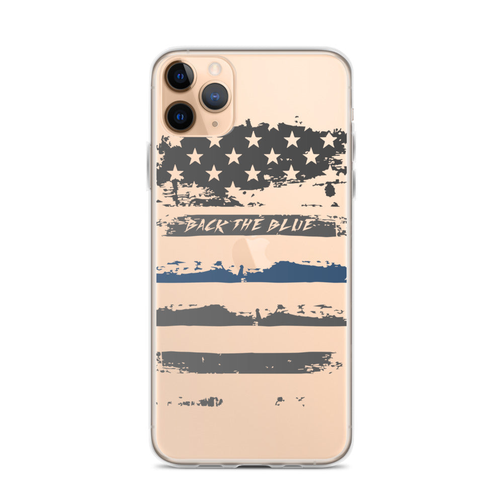 Back The Blue Clear iPhone Case