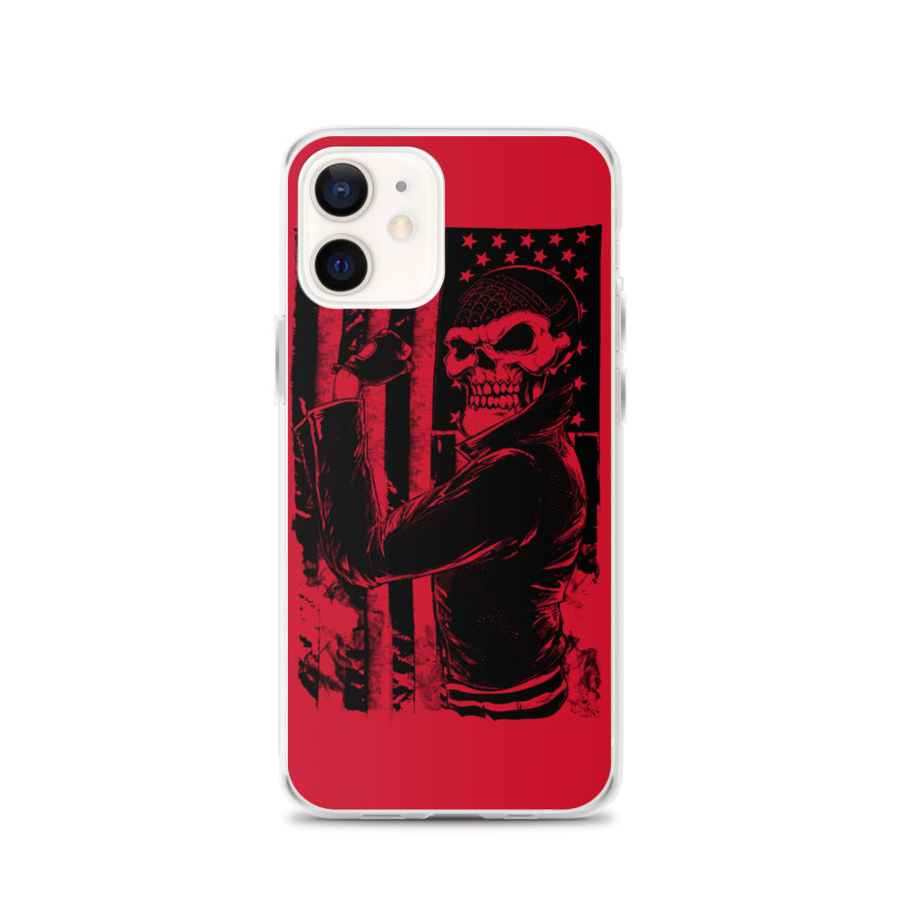 Flexin' Skull American Flag iPhone Case