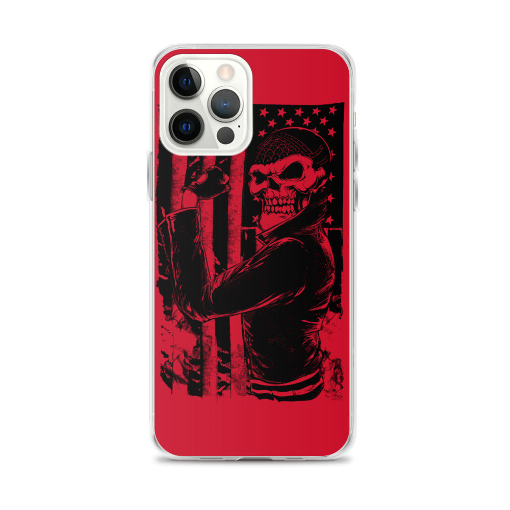 Flexin' Skull American Flag iPhone Case