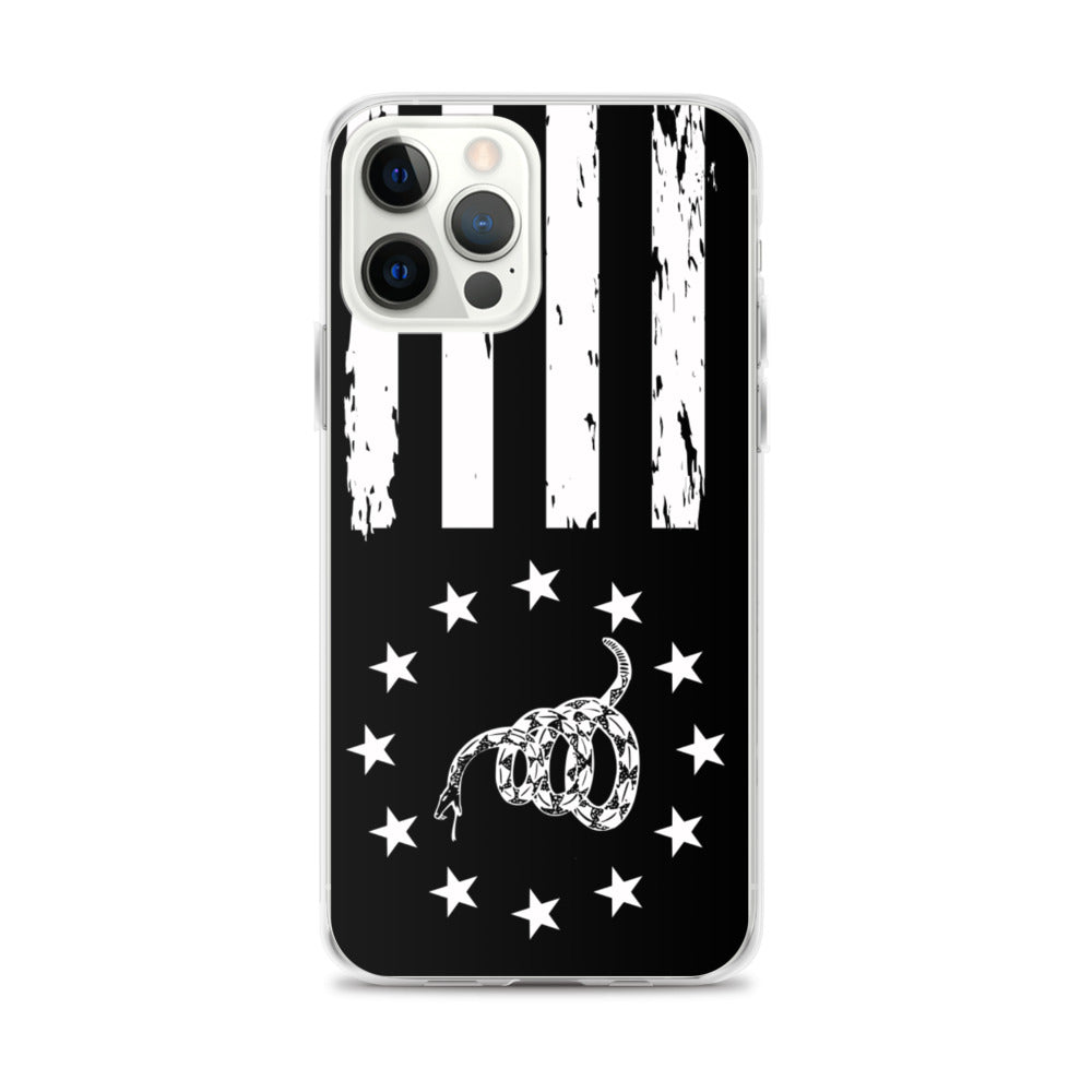 Black and White Gadsden Inspired iPhone Case