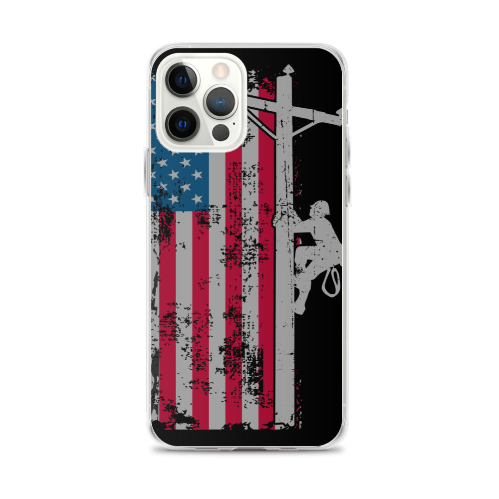 American Flag Lineworker iPhone Case