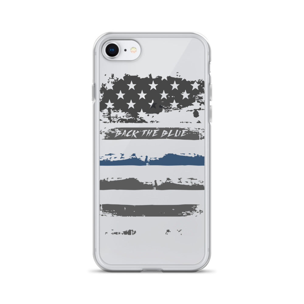 Back The Blue Clear iPhone Case