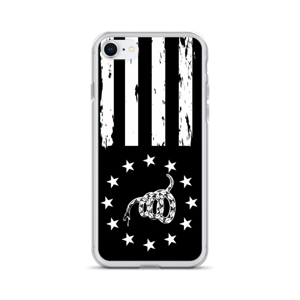 Black and White Gadsden Inspired iPhone Case