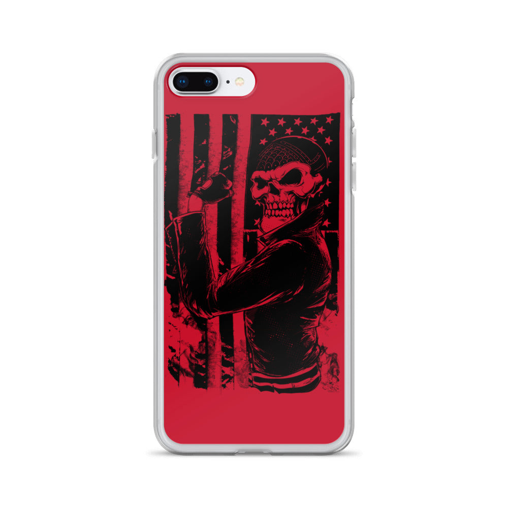 Flexin' Skull American Flag iPhone Case