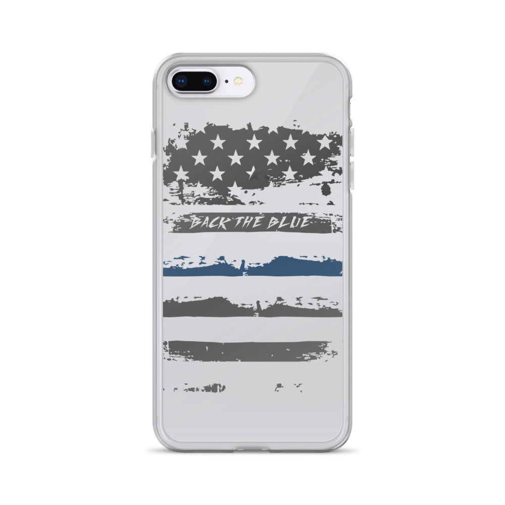 Back The Blue Clear iPhone Case