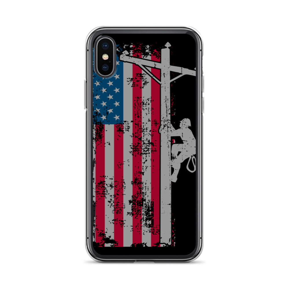 American Flag Lineworker iPhone Case