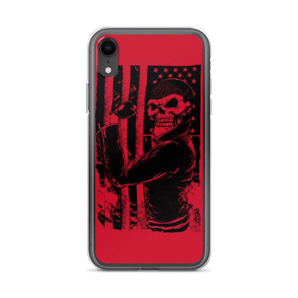 Flexin' Skull American Flag iPhone Case