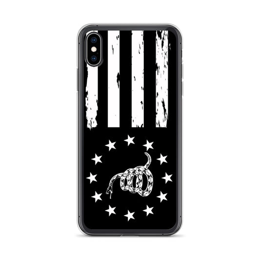 Black and White Gadsden Inspired iPhone Case