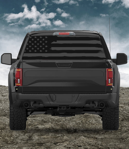 Worn American Flag - Perforated Decal