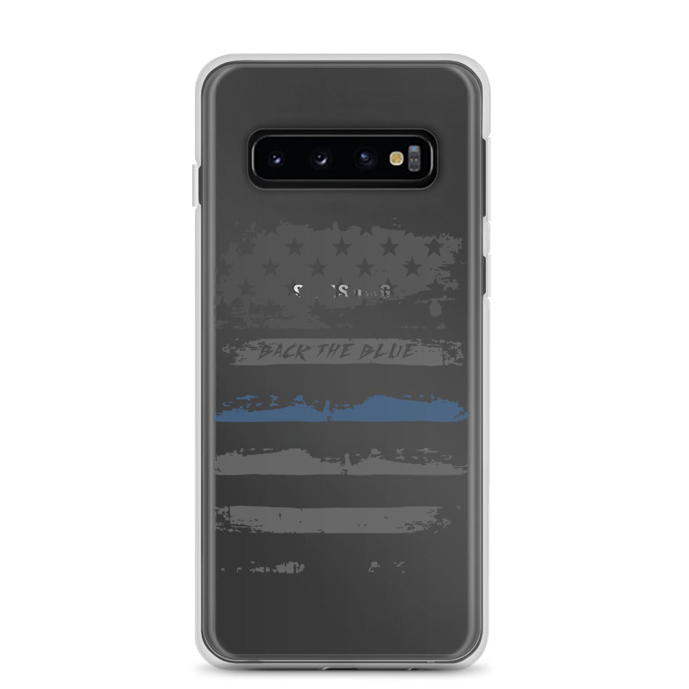 Back The Blue Clear Samsung Case