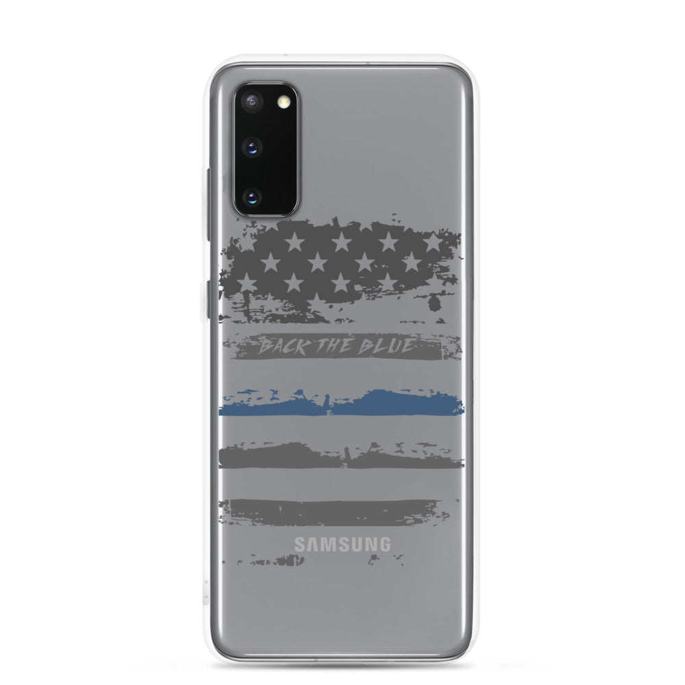 Back The Blue Clear Samsung Case