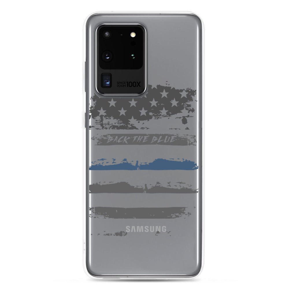 Back The Blue Clear Samsung Case