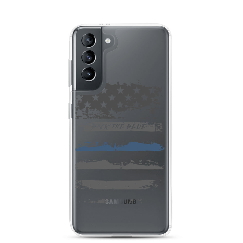 Back The Blue Clear Samsung Case