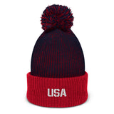 Patriotic USA Pom-Pom Beanie