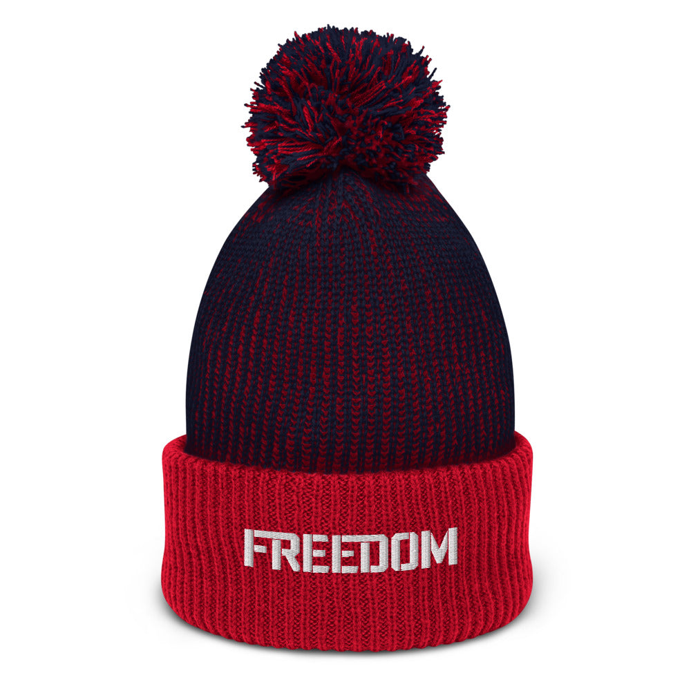 Patriotic Freedom Pom-Pom Beanie