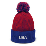 Patriotic USA Pom-Pom Beanie