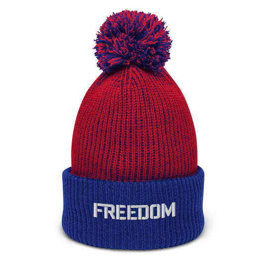 Patriotic Freedom Pom-Pom Beanie