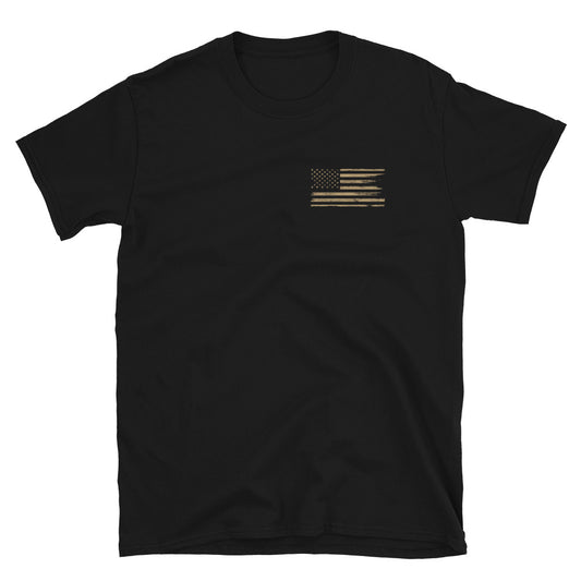 Worn American Flag Emblem T-Shirt